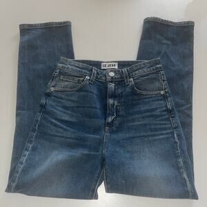 Le Jean High Waisted Slim Ankle Blue Wash Denim Jeans Size 24 (0597)